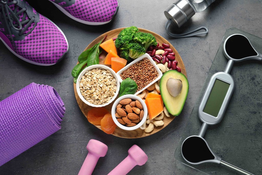 Healthy snacks and fitness gear for a balanced lifestyle.