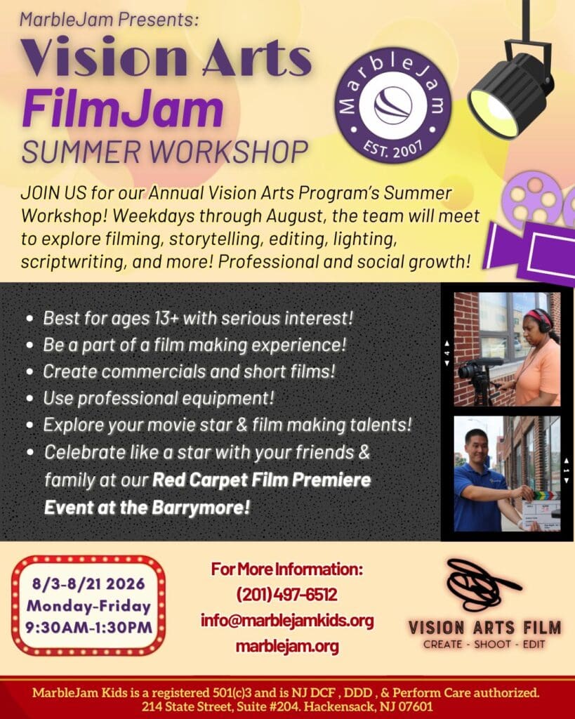 Vision Arts Summer FilmJam workshop flyer